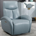 Poltrona reclinabile elettrica in similpelle blu - Girevole, a dondolo, 1 posto