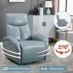 Poltrona reclinabile elettrica in similpelle blu - Girevole, a dondolo, 1 posto