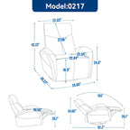 Poltrona reclinabile elettrica in similpelle blu - Girevole, a dondolo, 1 posto