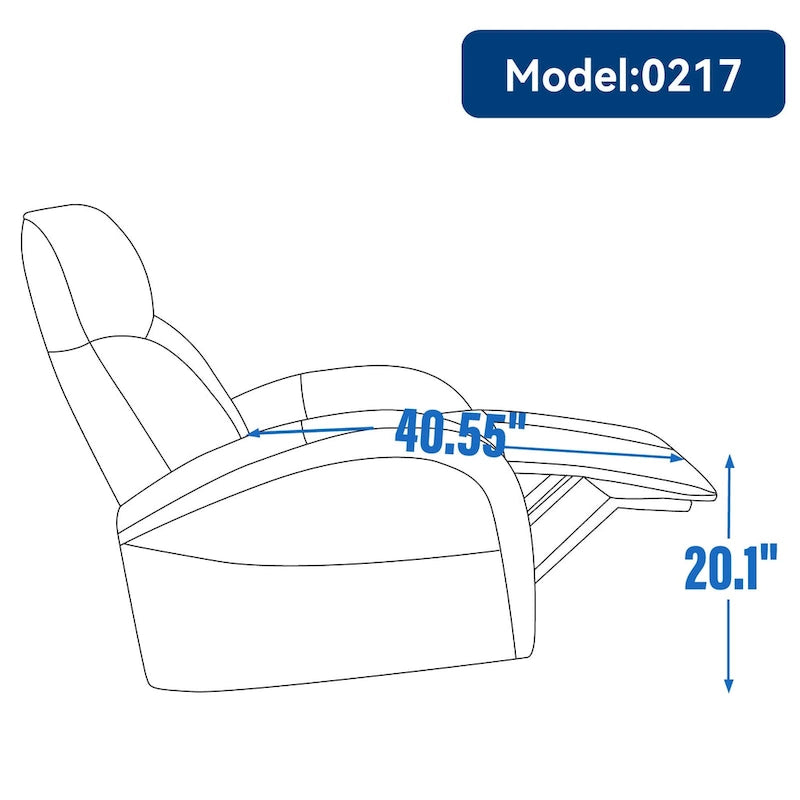 Poltrona reclinabile elettrica in similpelle blu - Girevole, a dondolo, 1 posto