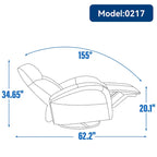 Poltrona reclinabile elettrica in similpelle blu - Girevole, a dondolo, 1 posto