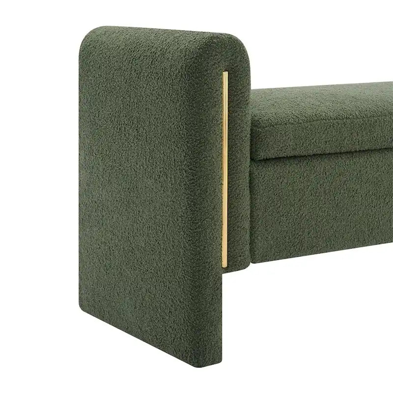 Panca Contenitore Imbottita con Braccioli, Seduta Singola – Verde Oliva / Caffè / Grigio / Crema