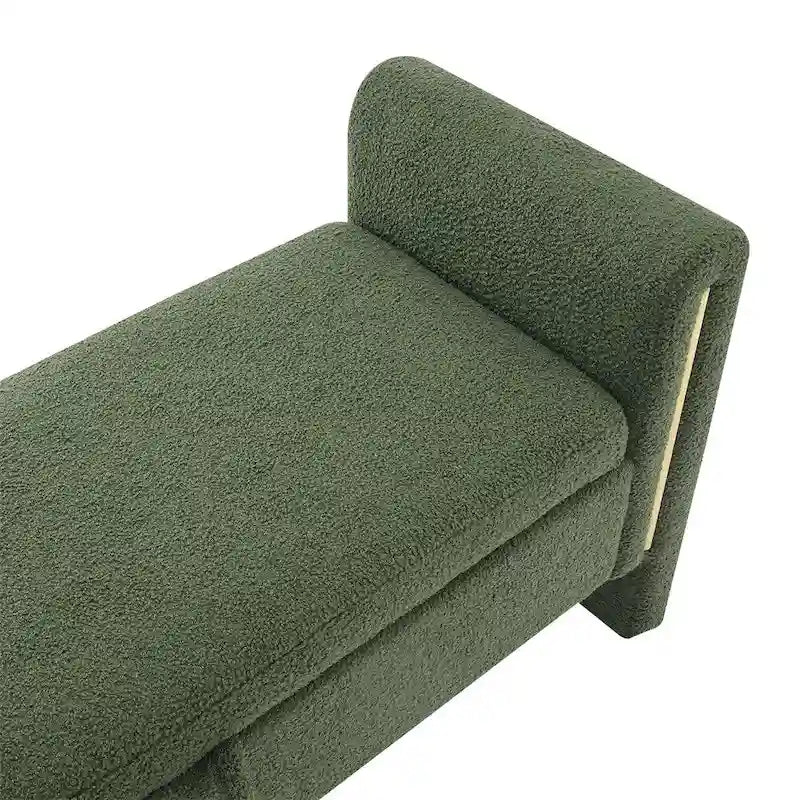 Panca Contenitore Imbottita con Braccioli, Seduta Singola – Verde Oliva / Caffè / Grigio / Crema