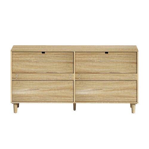 Cassettiera a 6 cassetti in rattan (Nero / Bianco / Rovere) – Singola