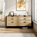 Cassettiera a 6 cassetti in rattan (Nero / Bianco / Rovere) – Singola