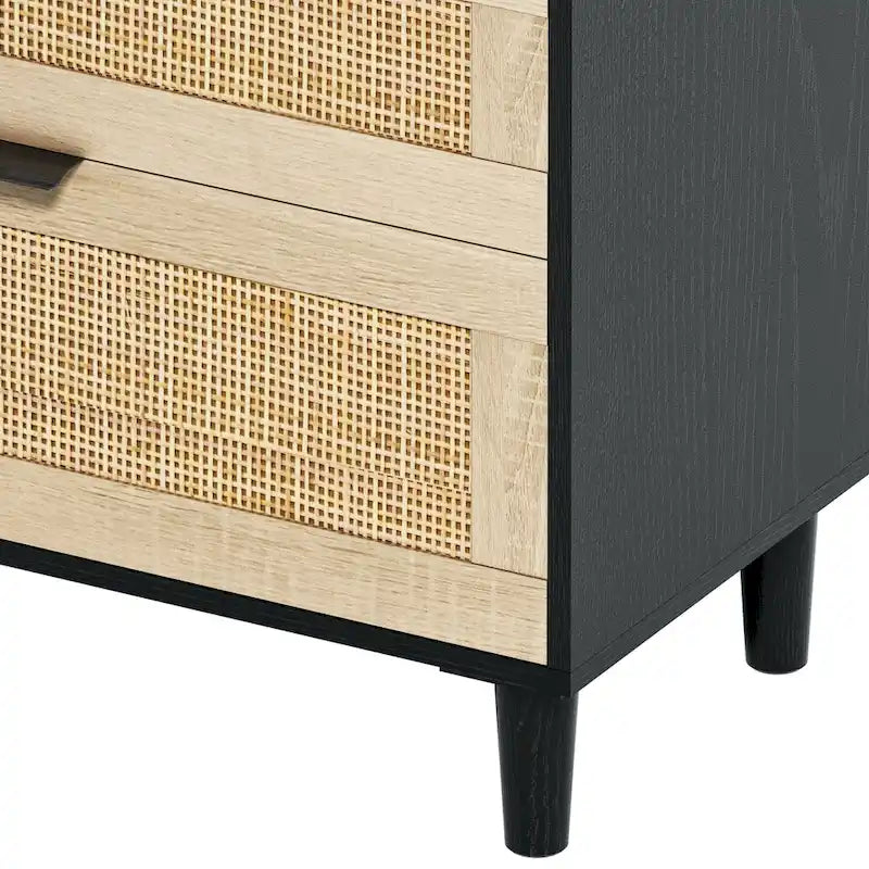 Cassettiera a 6 cassetti in rattan (Nero / Bianco / Rovere) – Singola