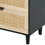 Cassettiera a 6 cassetti in rattan (Nero / Bianco / Rovere) – Singola