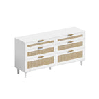Cassettiera a 6 cassetti in rattan (Nero / Bianco / Rovere) – Singola