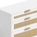 Cassettiera a 6 cassetti in rattan (Nero / Bianco / Rovere) – Singola