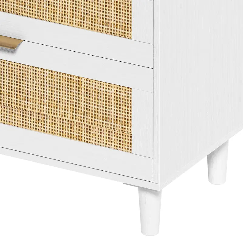 Cassettiera a 6 cassetti in rattan (Nero / Bianco / Rovere) – Singola