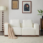 Divano modulare a 2 posti in Bouclé Beige, larghezza 74"