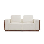 Divano modulare a 2 posti in Bouclé Beige, larghezza 74"