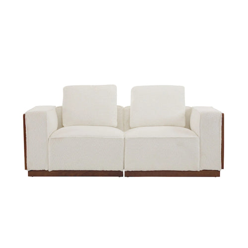 Divano modulare a 2 posti in Bouclé Beige, larghezza 74"