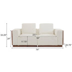 Divano modulare a 2 posti in Bouclé Beige, larghezza 74"