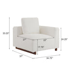 Divano modulare a 2 posti in Bouclé Beige, larghezza 74"