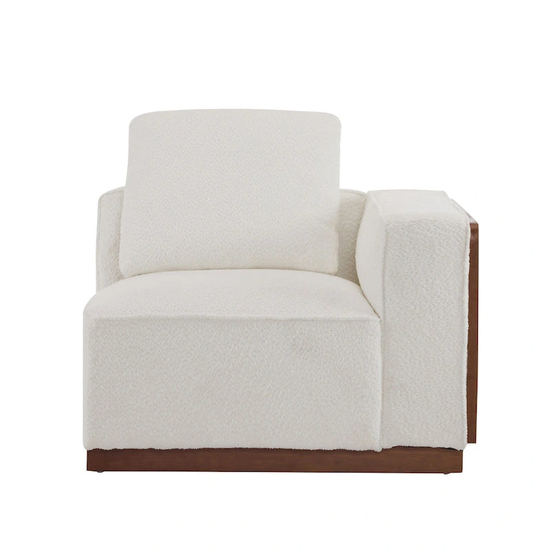 Divano modulare a 2 posti in Bouclé Beige, larghezza 74"