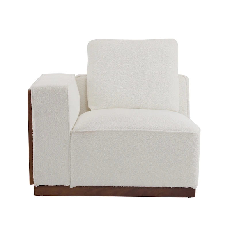 Divano modulare a 2 posti in Bouclé Beige, larghezza 74"