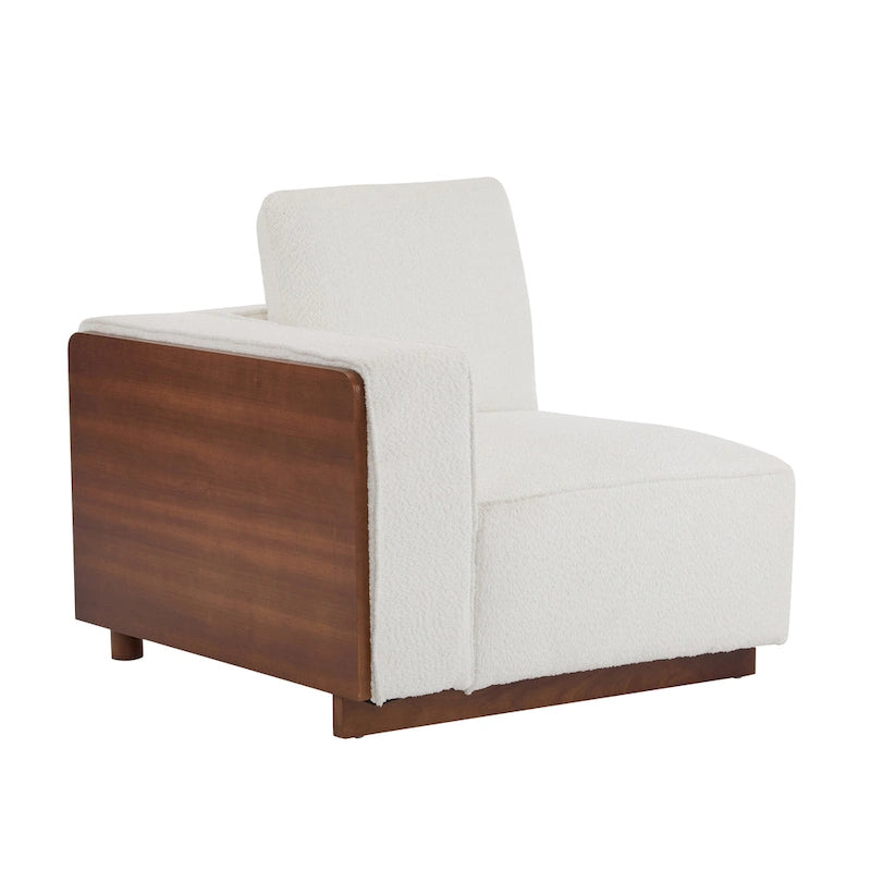 Divano modulare a 2 posti in Bouclé Beige, larghezza 74"