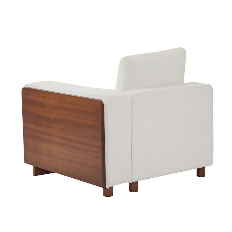 Divano modulare a 2 posti in Bouclé Beige, larghezza 74"