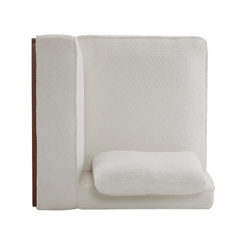 Divano modulare a 2 posti in Bouclé Beige, larghezza 74"