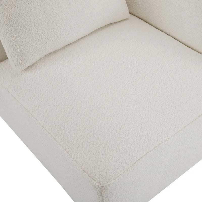 Divano modulare a 2 posti in Bouclé Beige, larghezza 74"