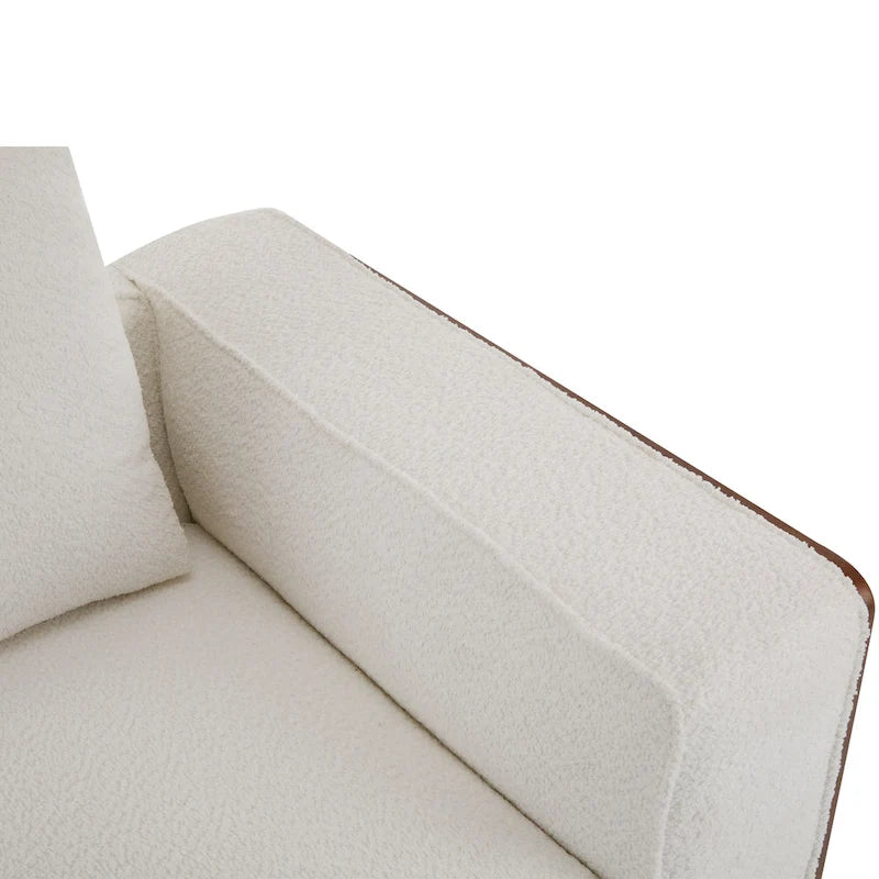 Divano modulare a 2 posti in Bouclé Beige, larghezza 74"
