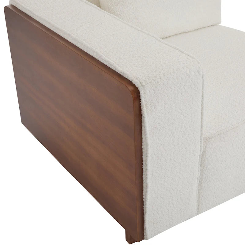 Divano modulare a 2 posti in Bouclé Beige, larghezza 74"