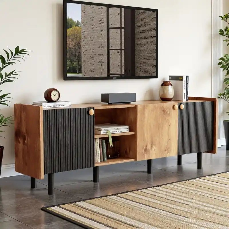 Mobile TV in Legno, Stile Mid-Century, per TV fino a 70"