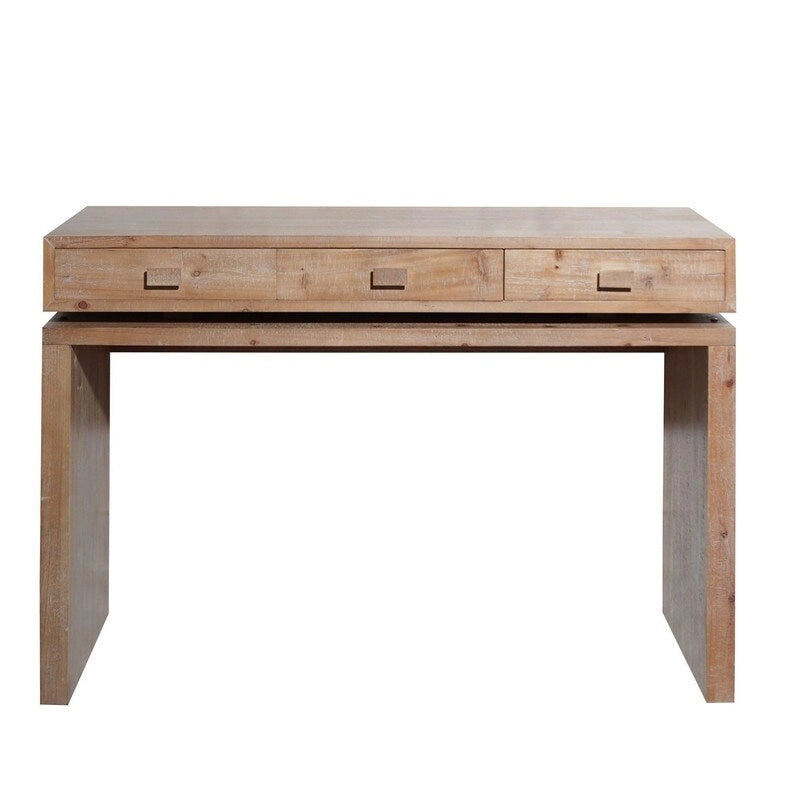 Consolle in legno marrone a 3 cassetti, 47", singola