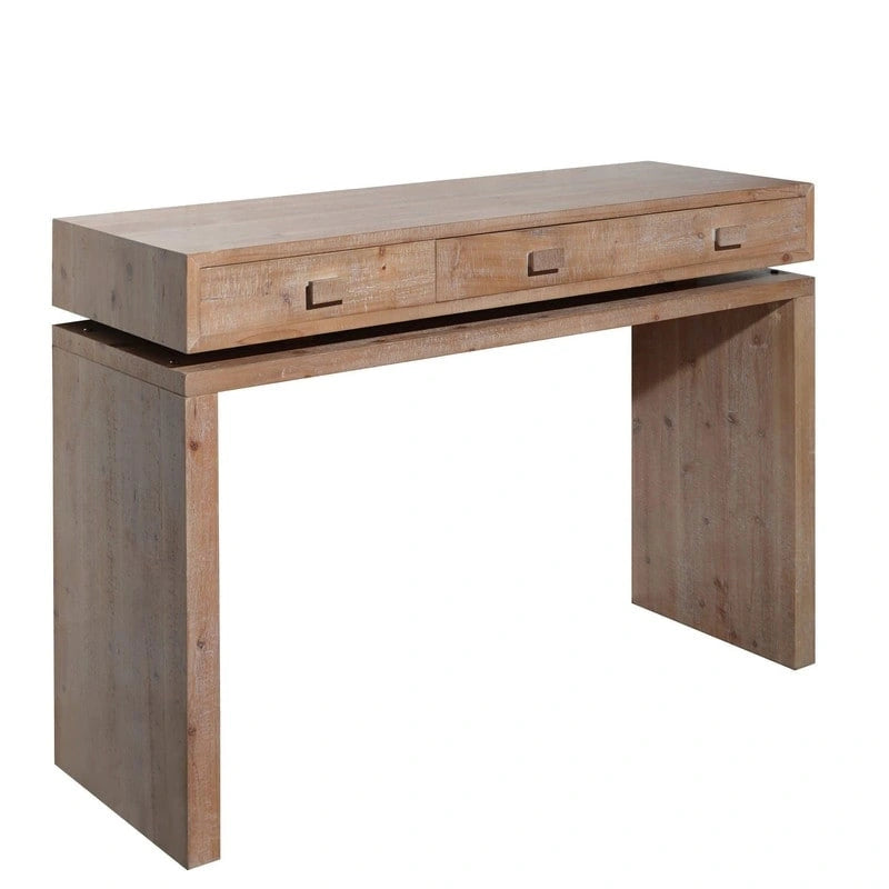 Consolle in legno marrone a 3 cassetti, 47", singola