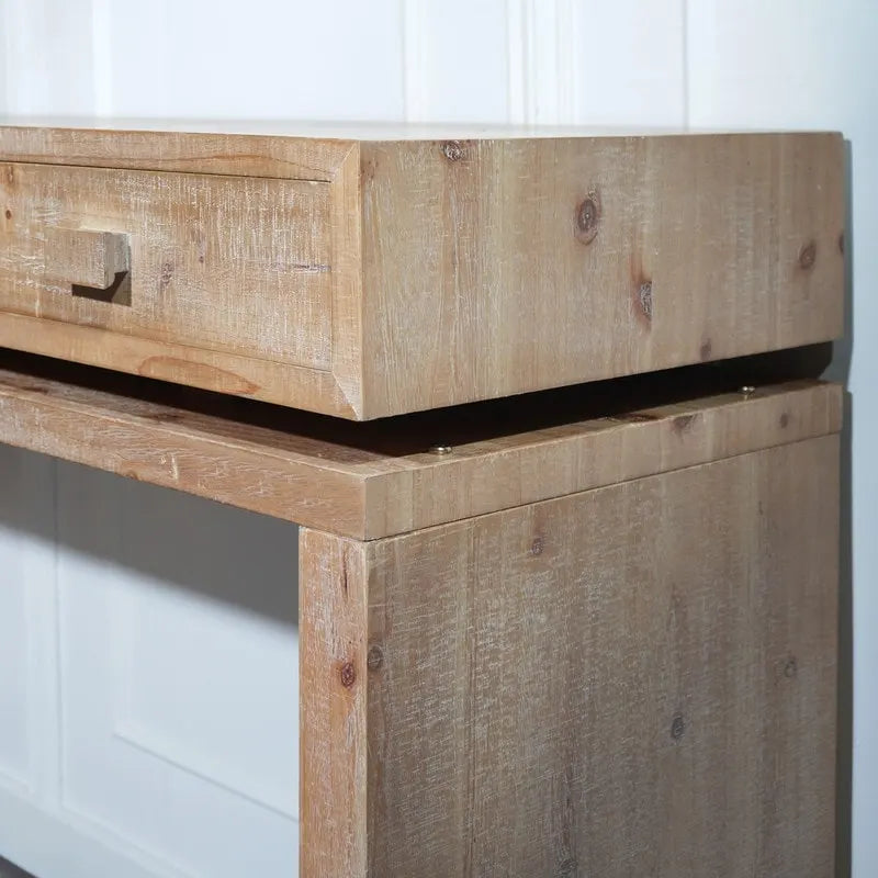Consolle in legno marrone a 3 cassetti, 47", singola