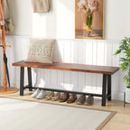 Panca da pranzo Noce e Nera, 152 cm, Stile Rustico, 3 Posti, 1/2 pz