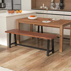 Panca da pranzo Noce e Nera, 152 cm, Stile Rustico, 3 Posti, 1/2 pz