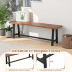 Panca da pranzo Noce e Nera, 152 cm, Stile Rustico, 3 Posti, 1/2 pz