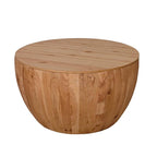 Tavolino da Caffè in Stile Botte in Legno Naturale con Contenitore, Singolo