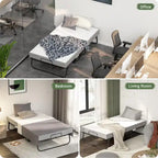 Letto Pieghevole a Scomparsa Grigio Nero con Materasso in Memory Foam da 12,7 cm, Singolo (1 Persona)