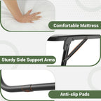 Letto Pieghevole a Scomparsa Grigio Nero con Materasso in Memory Foam da 12,7 cm, Singolo (1 Persona)