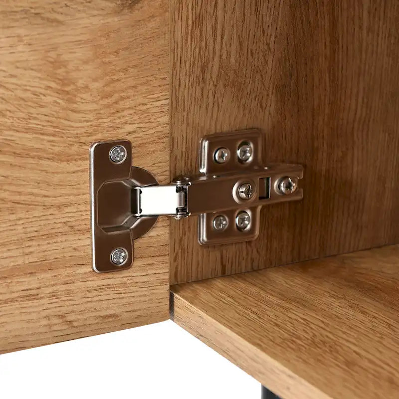 Colore legno, Porta TV da 70" con LED e contenitore, Montaggio per 2 persone, Adatto a TV fino a 80"