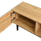 Colore legno, Porta TV da 70" con LED e contenitore, Montaggio per 2 persone, Adatto a TV fino a 80"