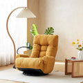 Poltrona reclinabile girevole a 360° in bouclé giallo/beige/verde/grigio, regolabile in 5 angolazioni, seduta singola