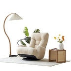Poltrona reclinabile girevole a 360° in bouclé giallo/beige/verde/grigio, regolabile in 5 angolazioni, seduta singola