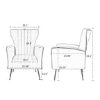 Poltrona singola Wingback in velluto bianco con gambe dorate