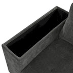 Divano letto estraibile a L grigio/grigio chiaro con contenitore, 3-4 posti