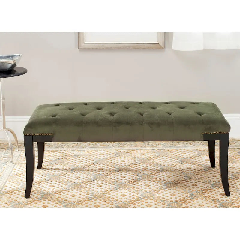 Panca imbottita capitonné con borchie, grigio / nero / crema piatta / prugna, 1 persona
