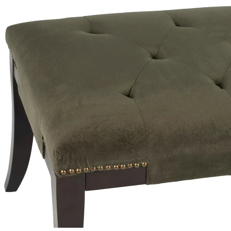 Panca imbottita capitonné con borchie, grigio / nero / crema piatta / prugna, 1 persona