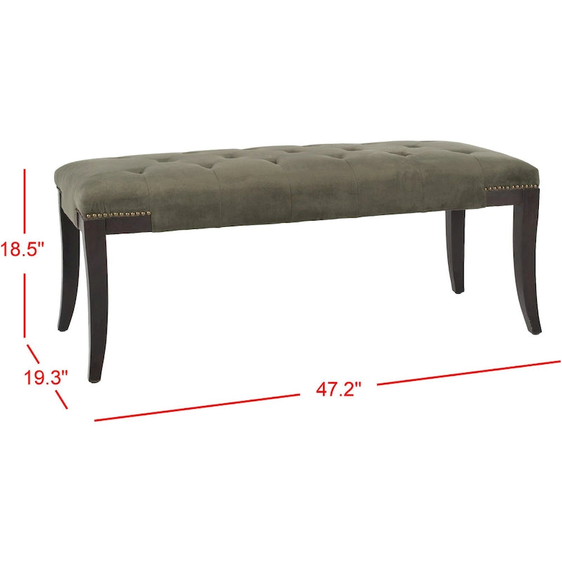 Panca imbottita capitonné con borchie, grigio / nero / crema piatta / prugna, 1 persona