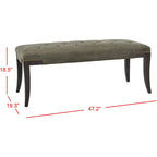 Panca imbottita capitonné con borchie, grigio / nero / crema piatta / prugna, 1 persona