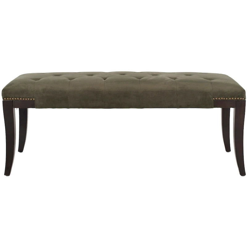 Panca imbottita capitonné con borchie, grigio / nero / crema piatta / prugna, 1 persona