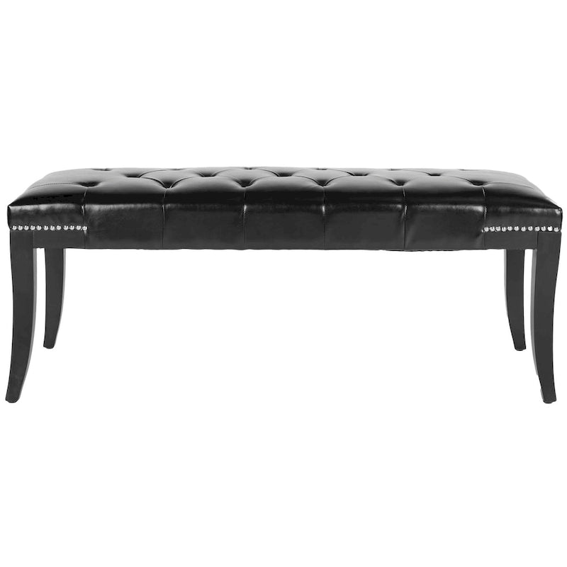 Panca imbottita capitonné con borchie, grigio / nero / crema piatta / prugna, 1 persona