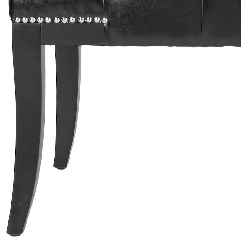Panca imbottita capitonné con borchie, grigio / nero / crema piatta / prugna, 1 persona